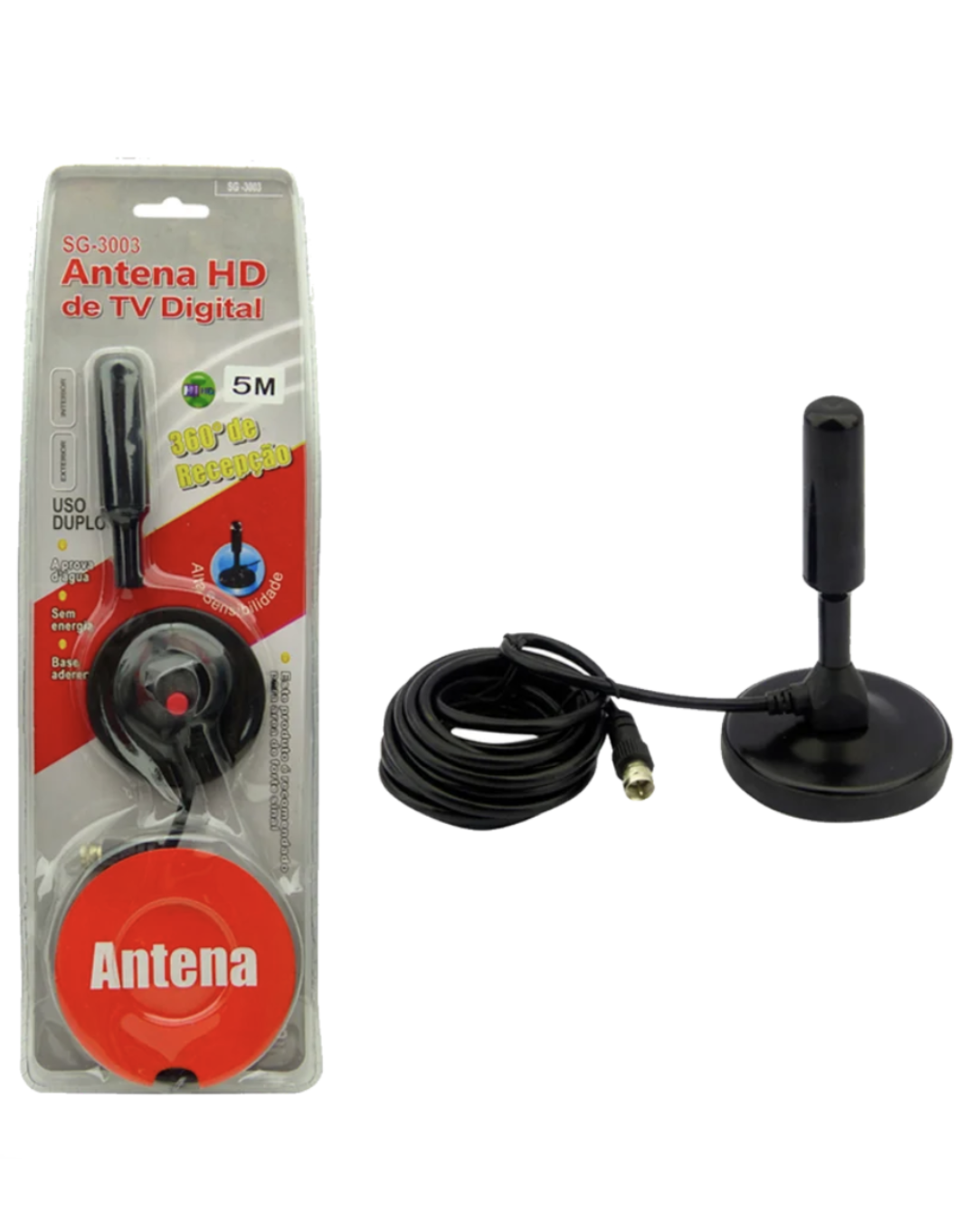 Antena TDT Full HD Premium Para Television Base Magnética